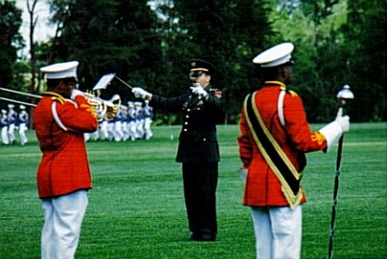 Conducting the Fork Union Military Academy Band, 1984